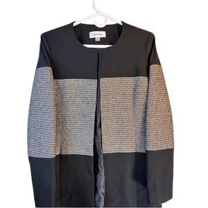 Calvin Klein Black and Gray Women's Blazer